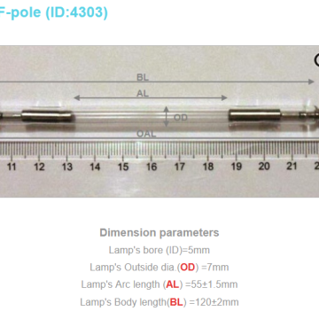 7x55x120F IPL/SHR Lamp